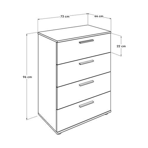 Woody Fashion Komoda, Bijela boja, SFN-540-BB-1 slika 5