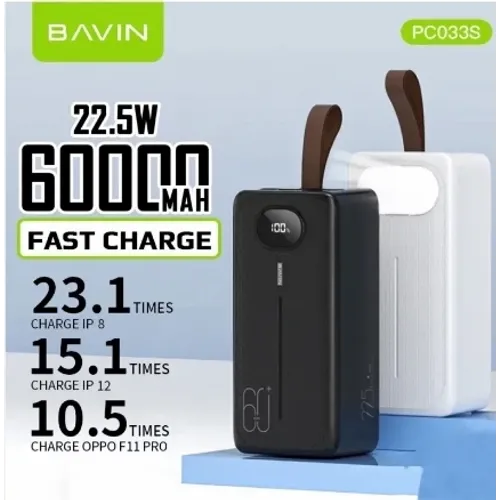 Bavin Power bank 60000mAh Micro/TypeC & Lightning crna slika 2