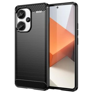 Techsuit Carbon Silicone maska za Xiaomi Redmi Note 13 Pro+ 5G – crna