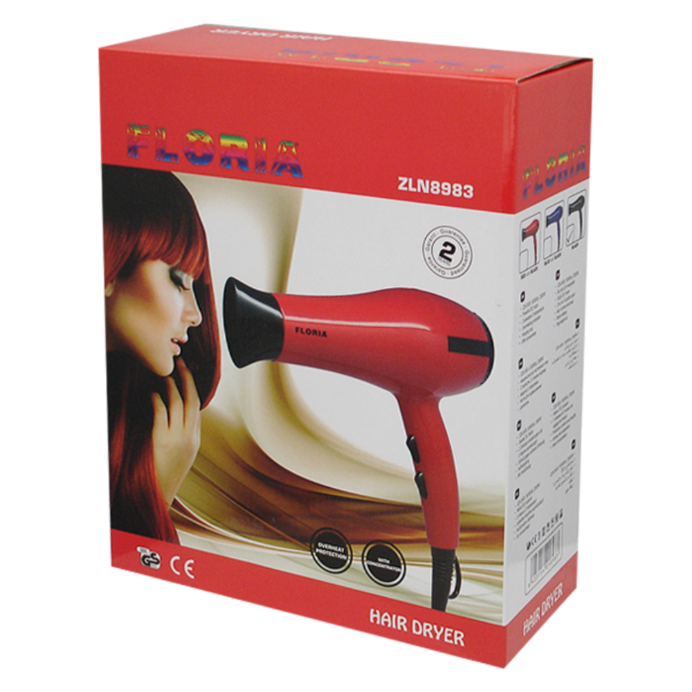 Floria Fen za kosu, 2000 W, crvena - ZLN8984 (ZLN8983/RD) slika 2