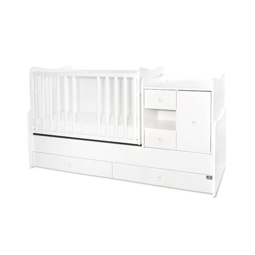 LORELLI MiniMAX Modularni krevetić 4in1 s Mehanizmom Ljuljanja White 190x72 cm slika 4