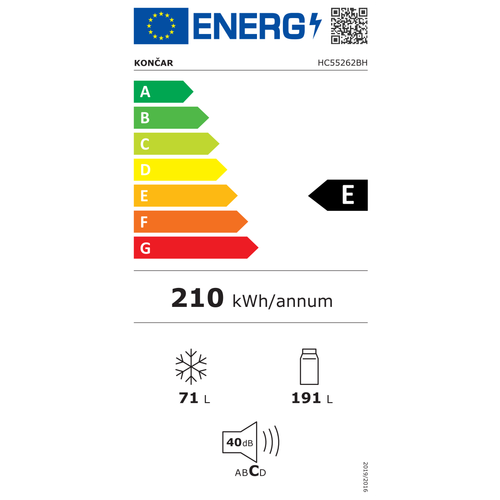 Končar kombinirani hladnjak HC55262BH slika 2
