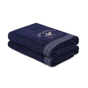 405 - Dark Blue Dark Blue Bath Towel Set (2 Pieces)
