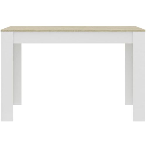 Blagovaonski stol bijeli i boja hrasta 120 x 60 x 76 cm iverica slika 21