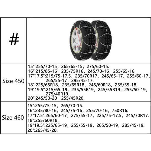 Lanci za snijeg za gume, 12 mm KN 110, 2 kom slika 42