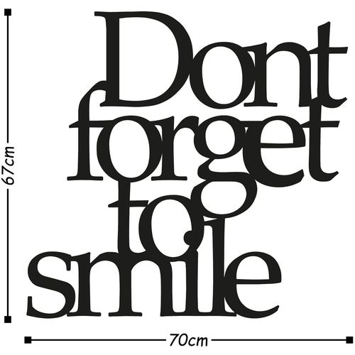 Dont Forget To Smile Black Decorative Metal Wall Accessory slika 3