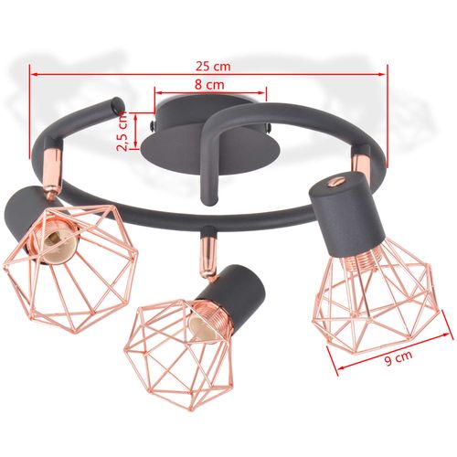 Stropna svjetiljka s 3 LED žarulje sa žarnom niti 12 W slika 45