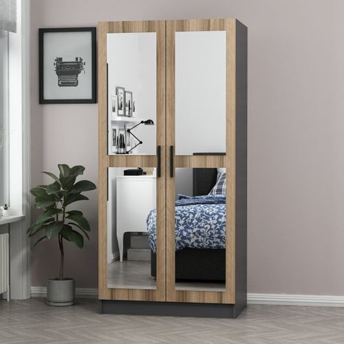 Woody Fashion Garderoba, Kale Mirror Anthracite Oak - 190 slika 3