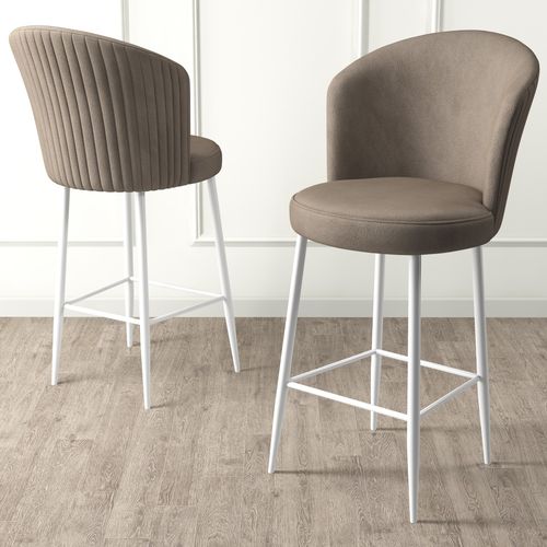 Fora - Cappuccino, White Cappuccino
White Bar Stool Set (2 Pieces) slika 2