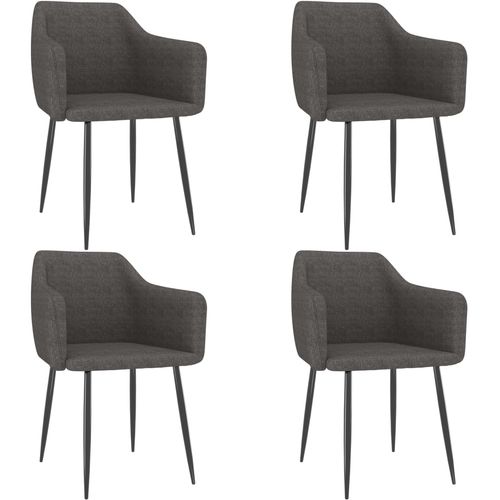 Blagovaonske stolice od tkanine 4 kom tamnosive slika 1