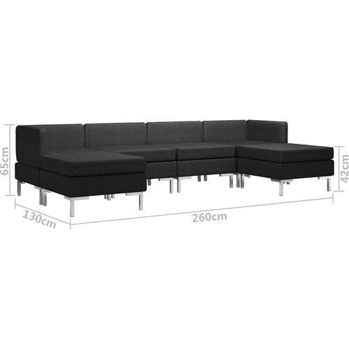 6-dijelni set sofa od tkanine crni slika 8