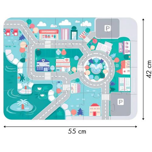 EcoToys drvene kocke grad s podlogom 115 komada slika 3