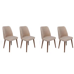 Tutku-346 V4 Set Stolica u Krem i Orahu (4 Komada)