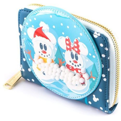 Loungefly Disney Snowman Mickey Minnie Snow Globe Zip Around novčanik slika 2