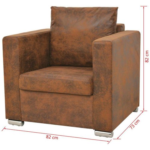 3-dijelni set sofa od umjetne brušene kože slika 3