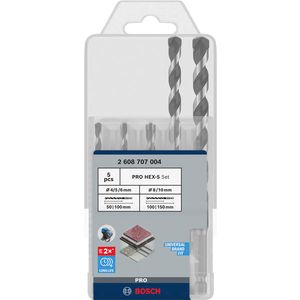 Bosch professional Set svrdla PRO HEX-5, 4 x 100, 5 x 100, 6 x 100, 8 x 150, 10 x 150 mm, 5 kom.