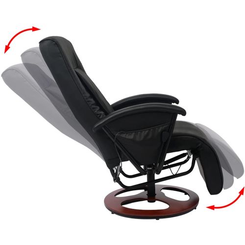 Shiatsu masažna fotelja od umjetne kože crna slika 46