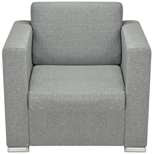 Trodijelni set sofa od tkanine svijetlosivi slika 52