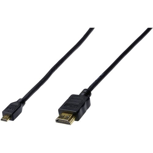 Digitus HDMI priključni kabel HDMI A utikač, HDMI Micro D utikač 1.00 m crna AK-330115-010-S pozlaćeni kontakti HDMI kabel slika 1