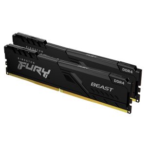 Kingston KF432C16BBK2/16 DDR4 16GB (2x8GB) 3200MHz [FURY BEAST], Non-ECC UDIMM, CL16 1.35V, 288-Pin 1Rx8, Memory Kit, w/Heatsink