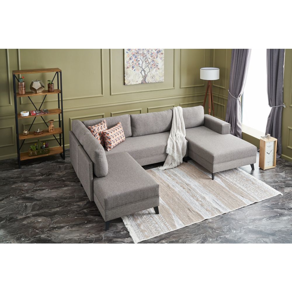 Efsun - Smeđa Ugaona Sofa na Razvlačenje slika 2