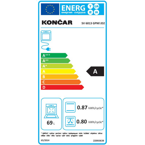 Končar štednjak SV 6013 GPNF.ID2 slika 2