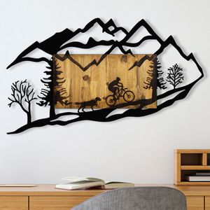 Bicycle Riding in Nature 1 Walnut
Black Decorative Wooden Wall Accessory