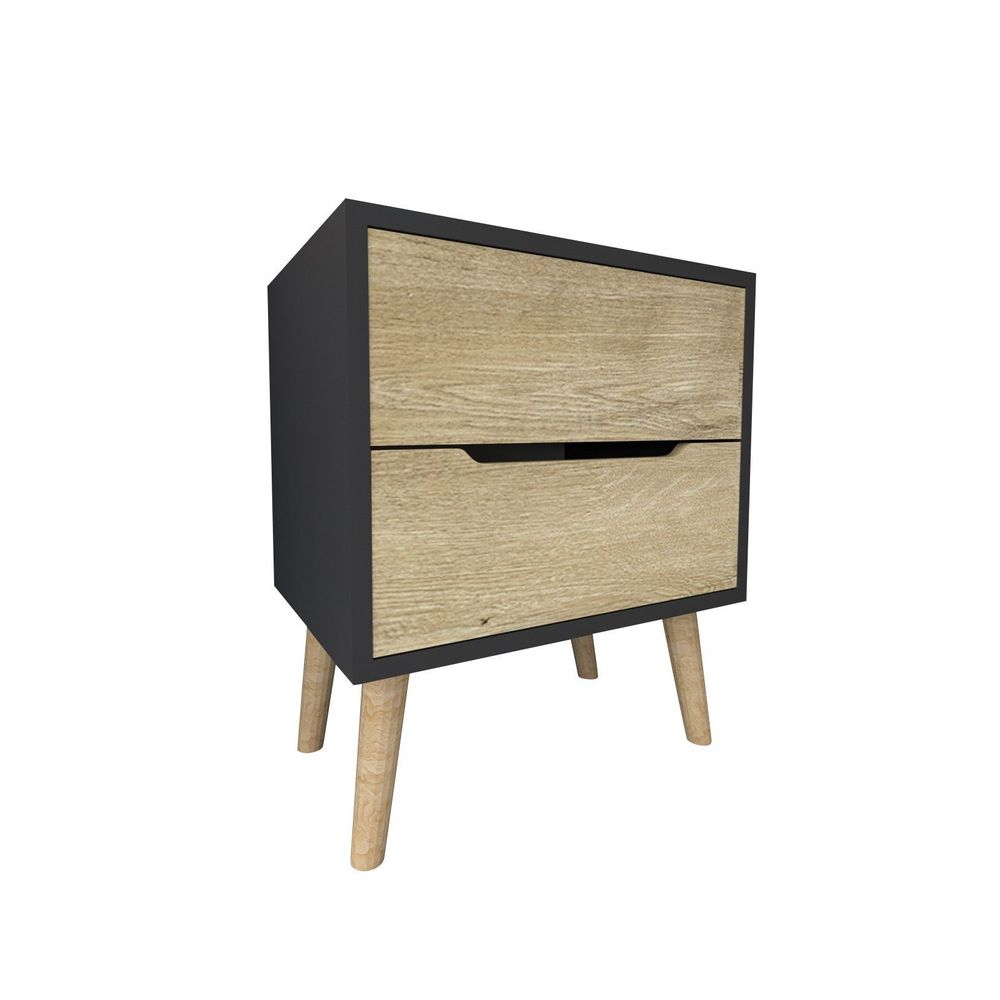 Noćni ormarić Flora - Anthracite i Sapphire Oak slika 5