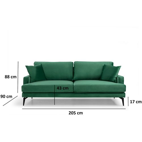 Atelier Del Sofa Trosjed PAPIRA zeleni, Papira 3 Seater slika 4