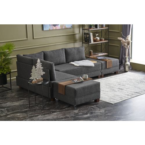 Atelier Del Sofa Fly Left - Anthracite Anthracite Corner Sofa-Bed slika 2