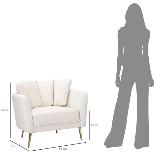 Mauro Ferretti Naslonjač ARMCHAIR KIEV CREAM cm 88X77X74 slika 9