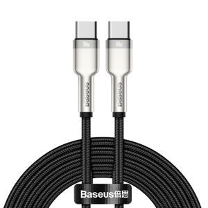 Baseus kabel Cafule Metal Type-C Quick charge 2m, 100W (20V 5A), 2m (crno-sivo)