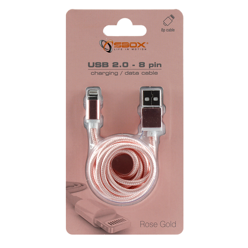 KABEL SBOX USB -> iPh.7 M/M 1,5M Blister Zlatno Roza slika 7