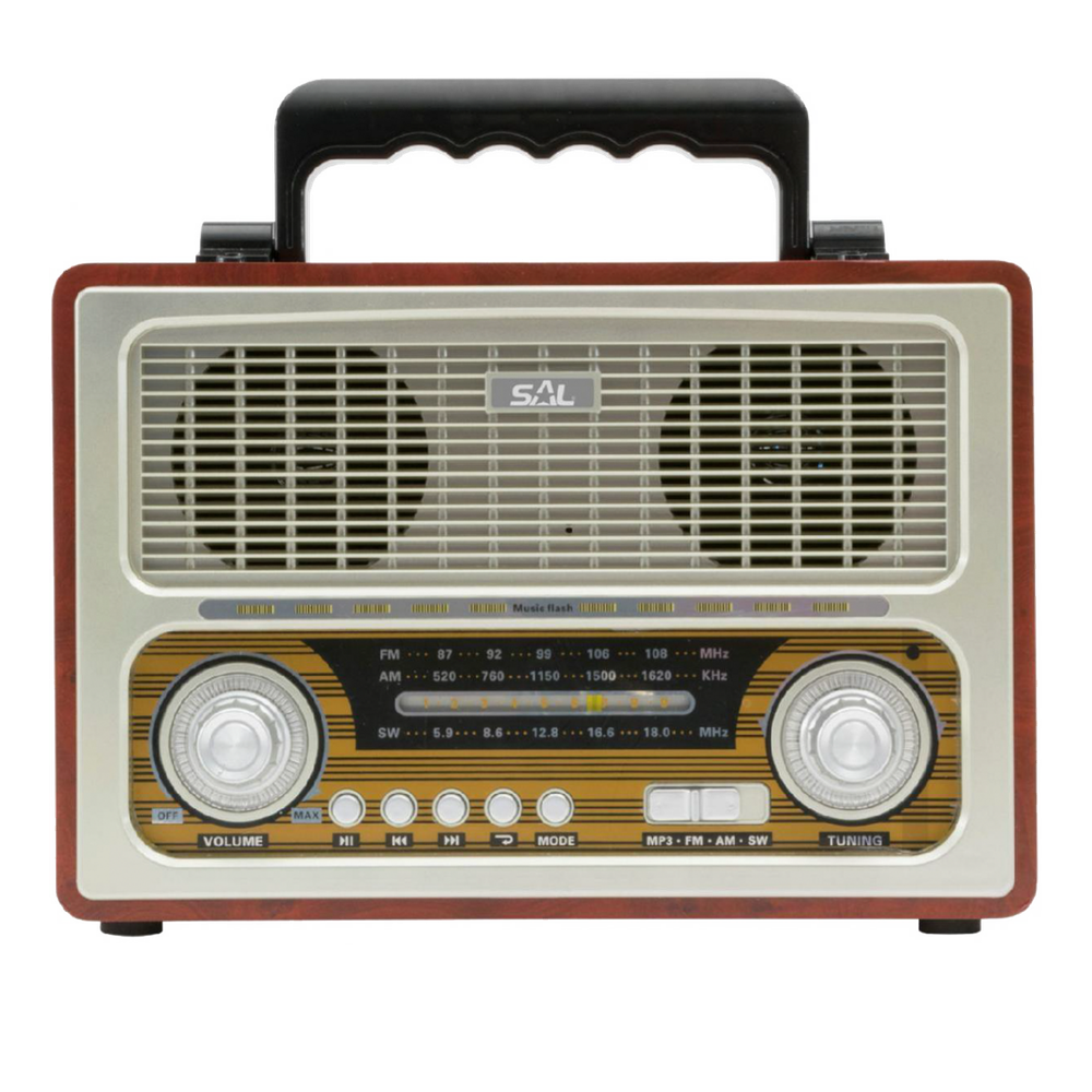 SAL Retro radio + BT bežični zvučnik, 4in1, FM, MP3, AUX - RRT 3B slika 3