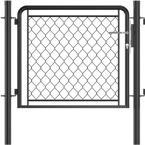 Vrtna vrata čelična 75 x 495 cm antracit slika 8