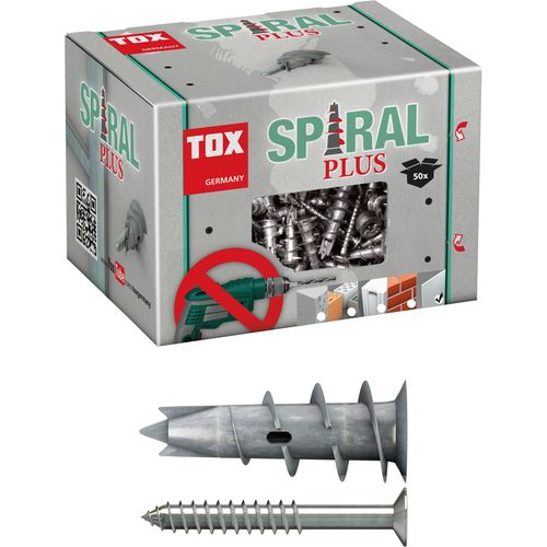 Tox SPIRAL PLUS + VIJAK (50/1) tipal spiralni metalni sa vijkom za gipsane ploče slika 1