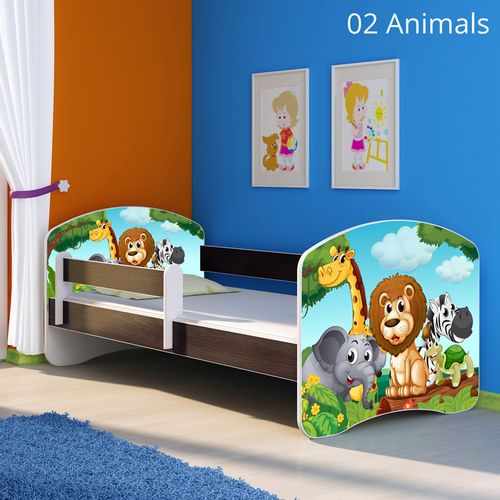 Dječji krevet ACMA s motivom, bočna wenge 180x80 cm - 02 Animals slika 1