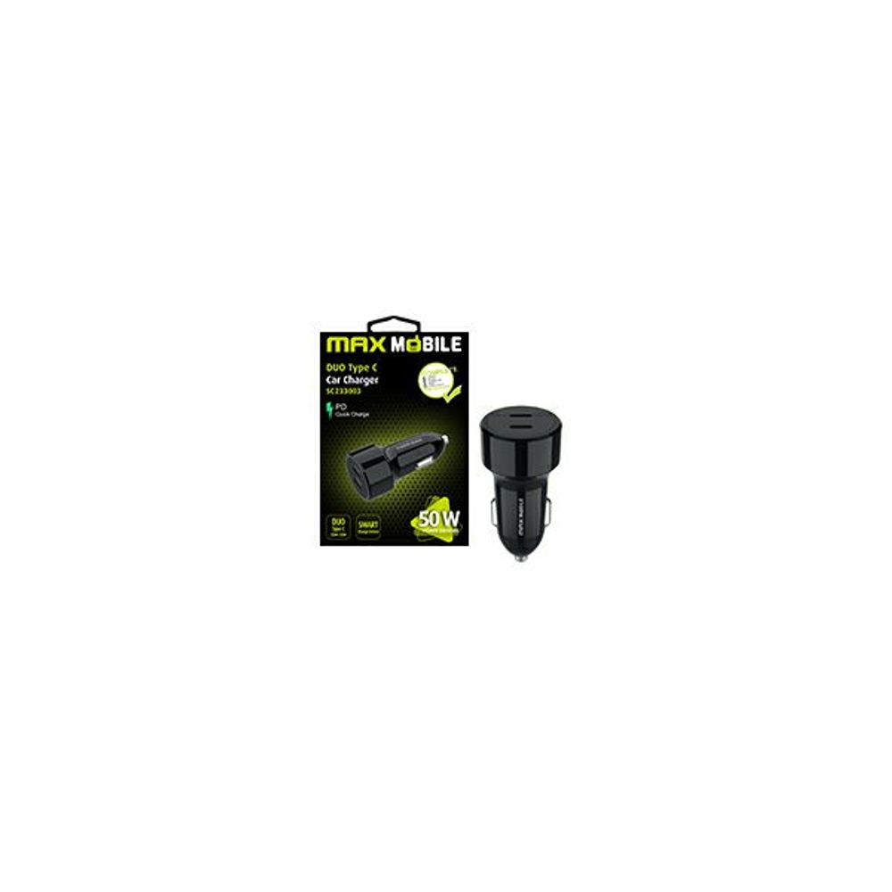 MAXMOBILE AUTO ADAPTER PD QC 3.0 DUO TYPE C SC-233003,50W QUICK CHARGE crni slika 2