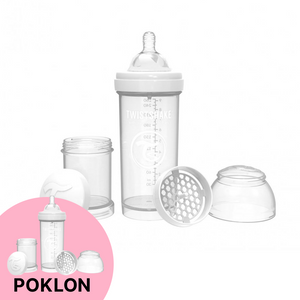 Twistshake bočica Anti-Colic 260ml Bijela + GRATIS Anti-Colic 260ml Bijela