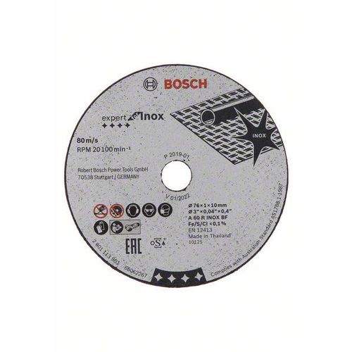 Rezna ploča Expert for Inox Bosch 2608601520, A 60 R INOX BF; 76 mm; 1 mm; 10 mm slika 3