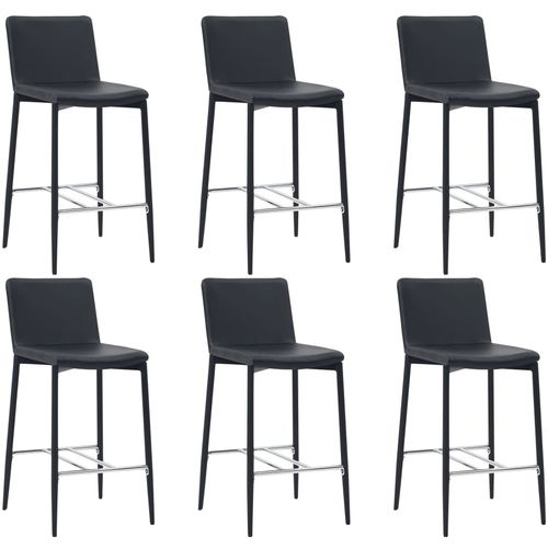 Barski stolci od umjetne kože 6 kom crni slika 26