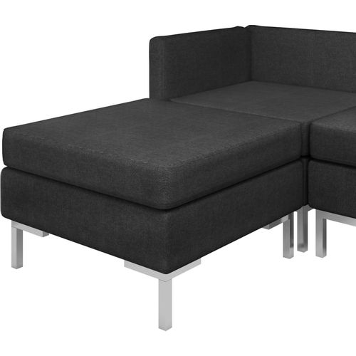 6-dijelni set sofa od tkanine crni slika 6