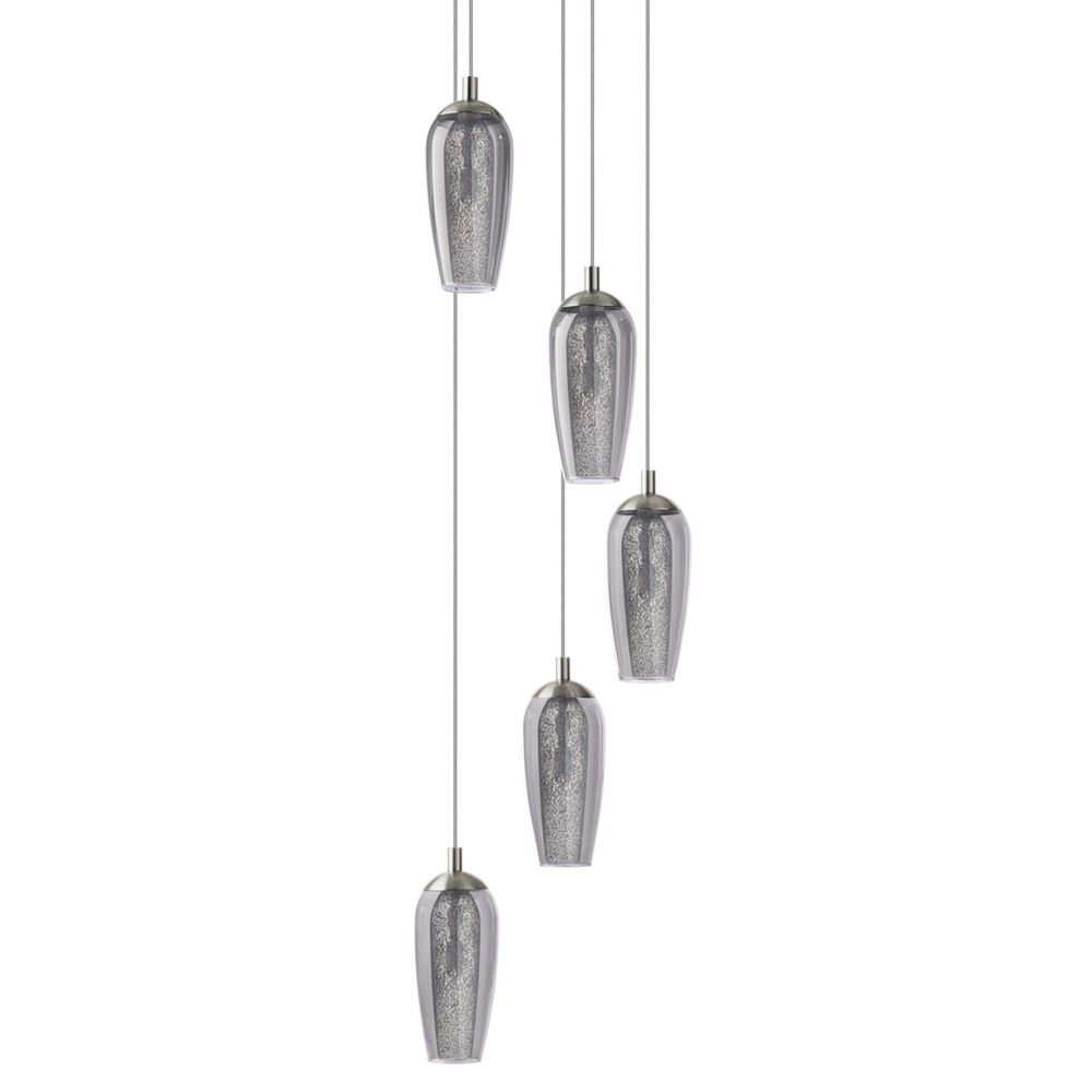 Eglo Farsala visilica/5, led, g9, 5x3w, 5x360lm, nikl-mat/staklo sivo  slika 3