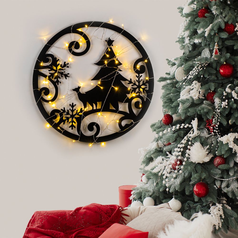 Dekorativni Metalni Zidni Ukras XMASBLACK - 027 u Crnoj Boji slika 2