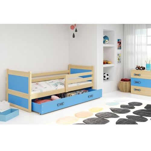Drveni dečiji krevet Rico - bukva - plavi - 200x90 cm slika 1