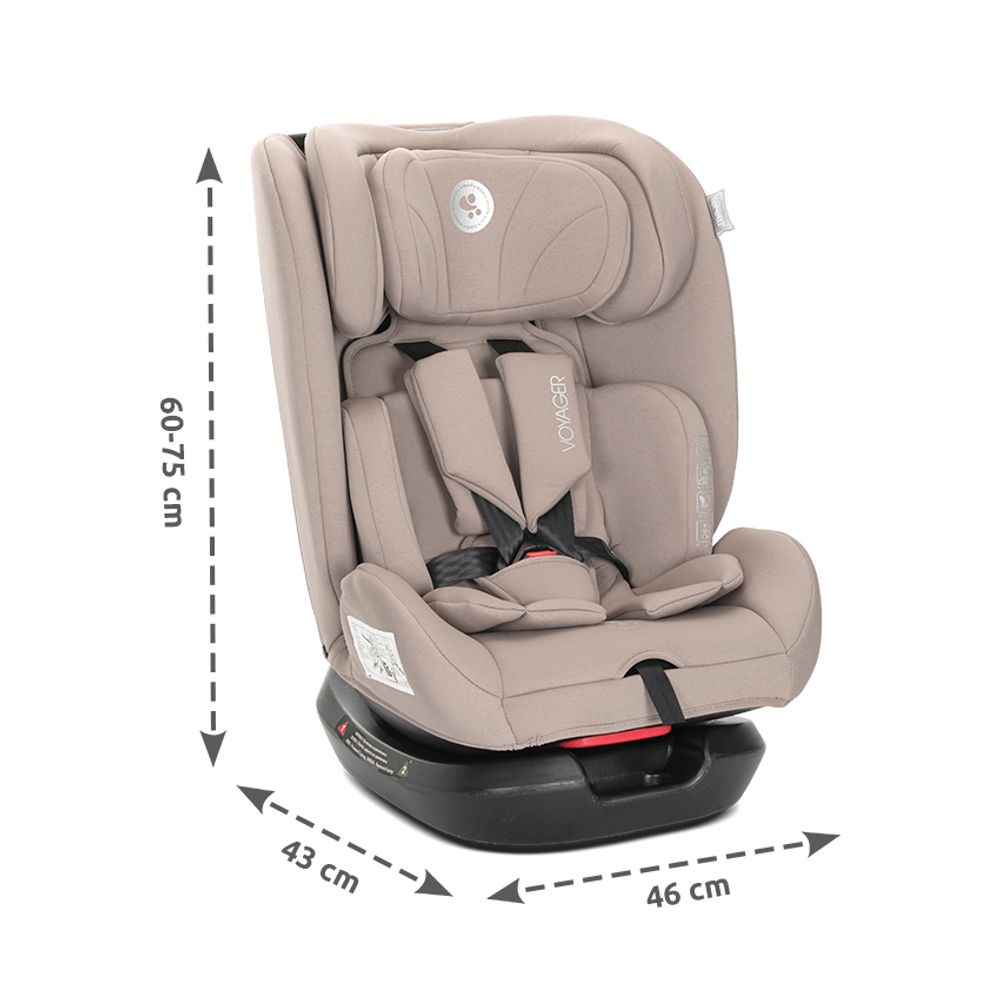 Lorelli Autosjedalica Voyager i-Size 40–150 cm + Jastuk za putovanje, Pink slika 14