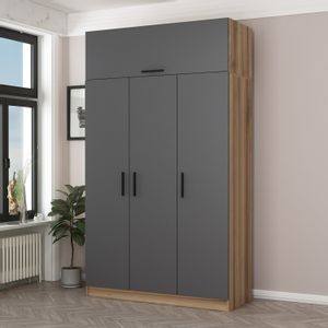 Woody Fashion Garderoba, Minar 3 Kapak 2 Çekmece 255 - Anthracite, Dore