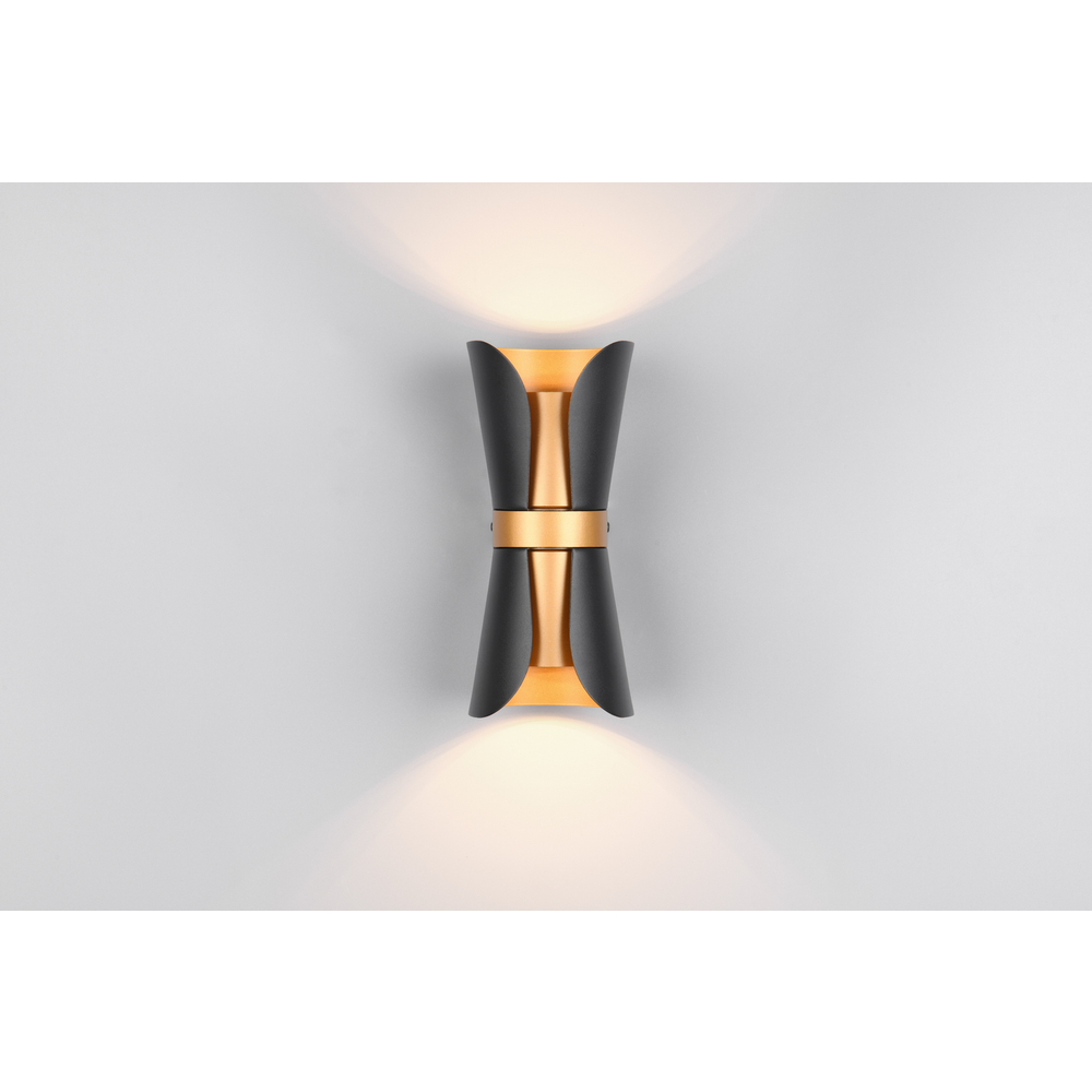 Trio Lightning zidna lampa COAT 2, crno-zlatna slika 3