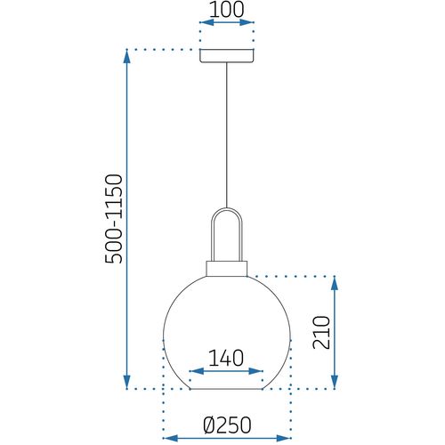 TOOLIGHT Stropna viseća svjetiljka staklena mat lopta 25cm APP627-1CP slika 13