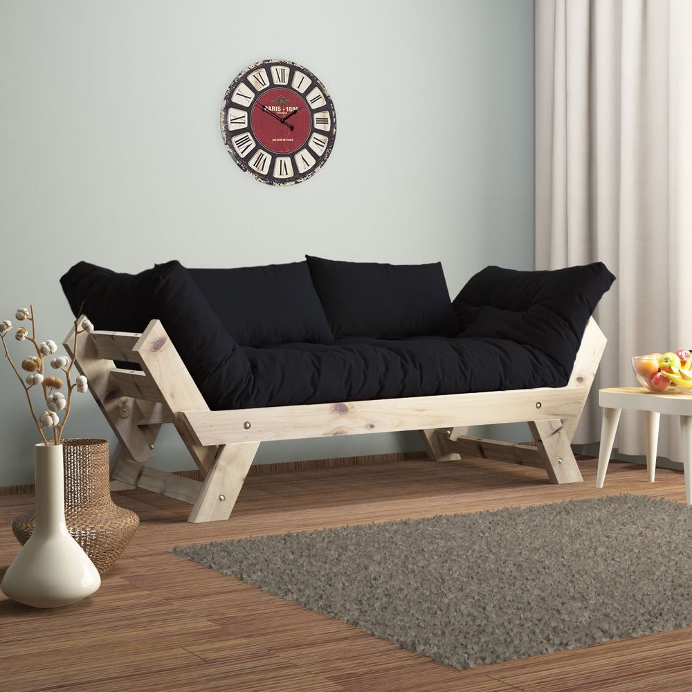Dvosjed sofa CPT8111-210 - boje: Prirodna, Crna i Vrtna slika 1